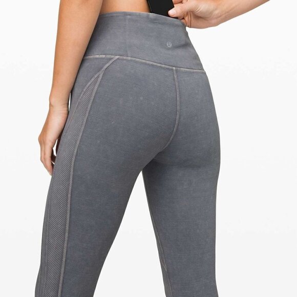 Lululemon Wunder Under Crop 23" *Ribbed Snow Washed Size 6 - Picture 1 of 9